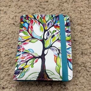 Colorful Tree Design passport holder and wallet with Elastic Band